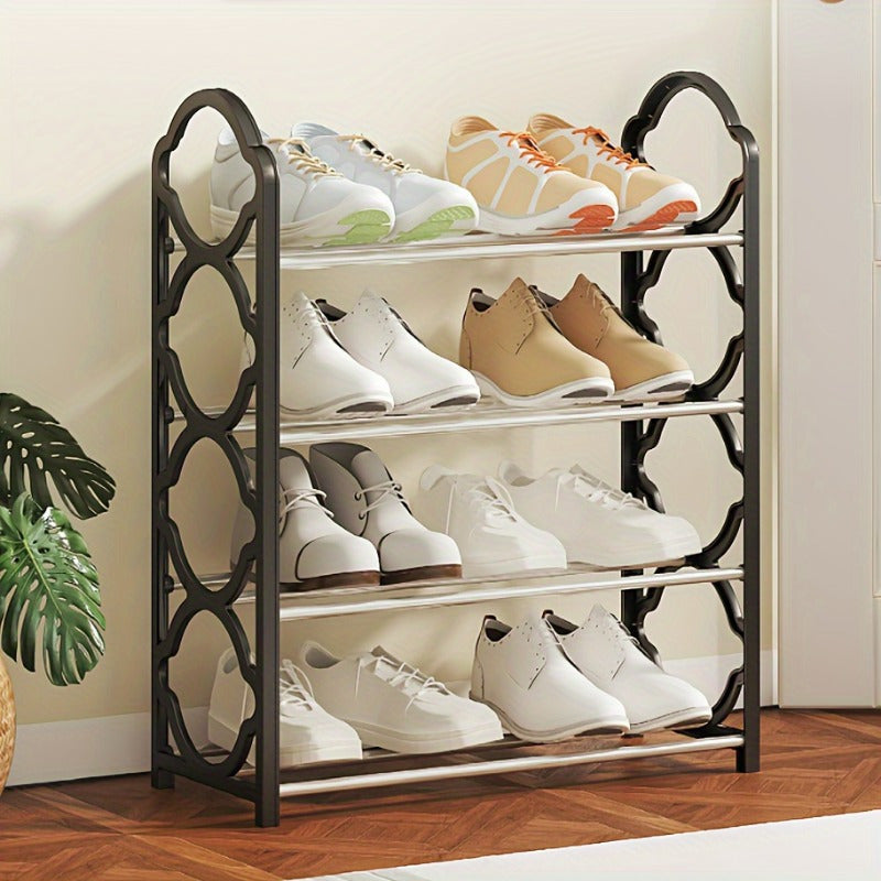 Contemporary 4-Tier Plastic Shoe Rack Standalone Compact Versatile Storage