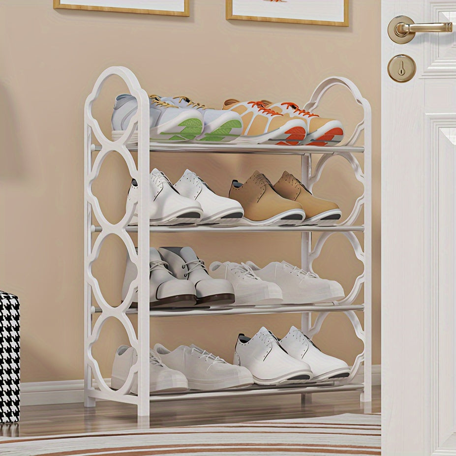 Contemporary 4-Tier Plastic Shoe Rack Standalone Compact Versatile Storage