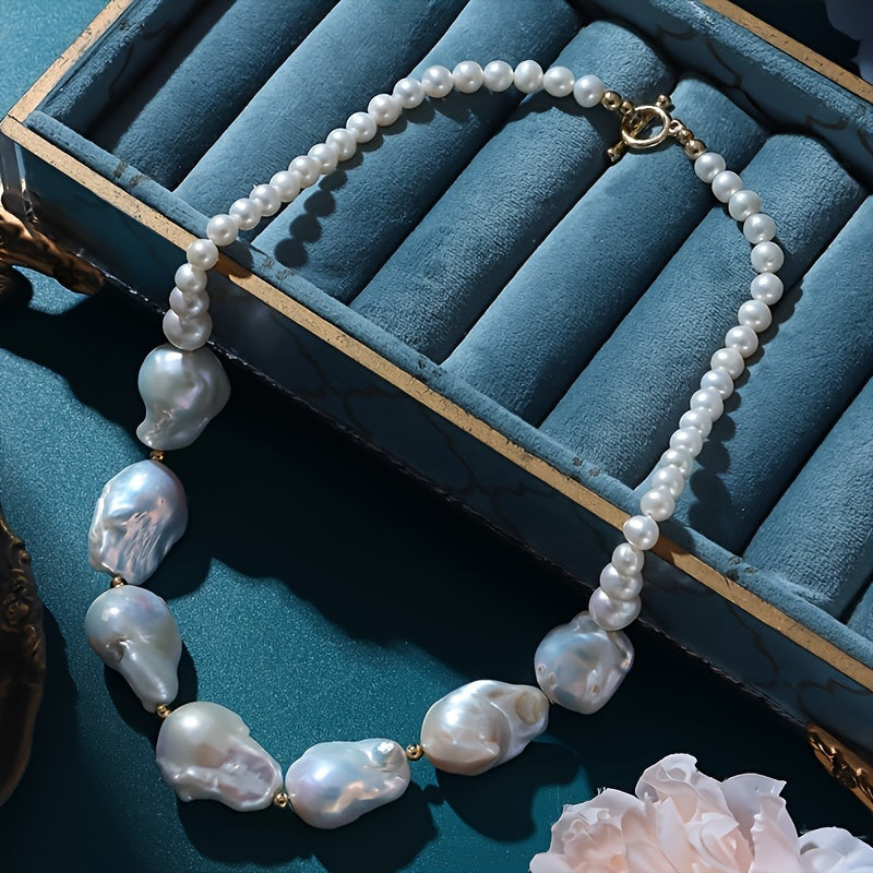 Freshwater Pearl Necklace Large Strand Elegant Jewelry for Special Occasions