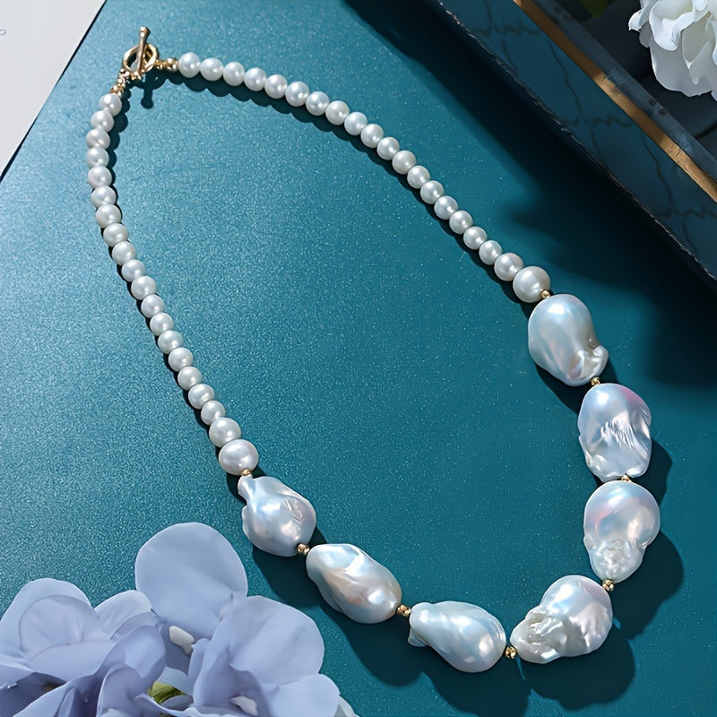 Freshwater Pearl Necklace Large Strand Elegant Jewelry for Special Occasions