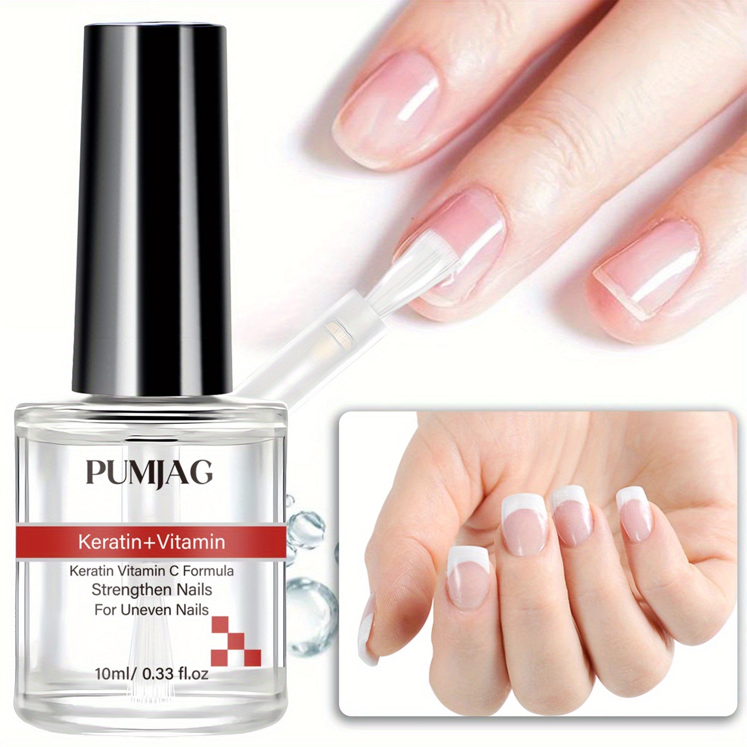 Nail Strengthener with Keratin and Vitamins for Hardening and Gloss Enhancement 10ml