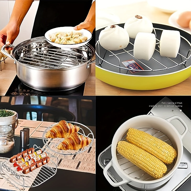 Stainless Steel Round Steamer Rack Kitchen Cooking Steaming Tool