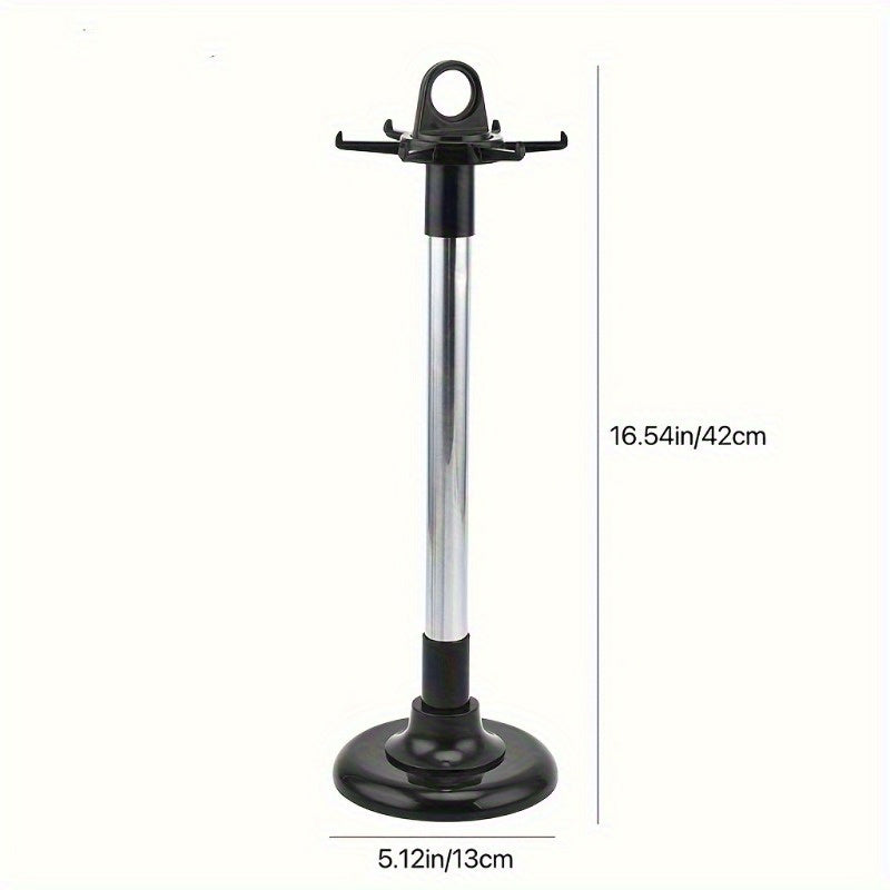 Rotating Kitchen Utensil Holder with 6 Hooks, Space-Saving, No Drilling Needed