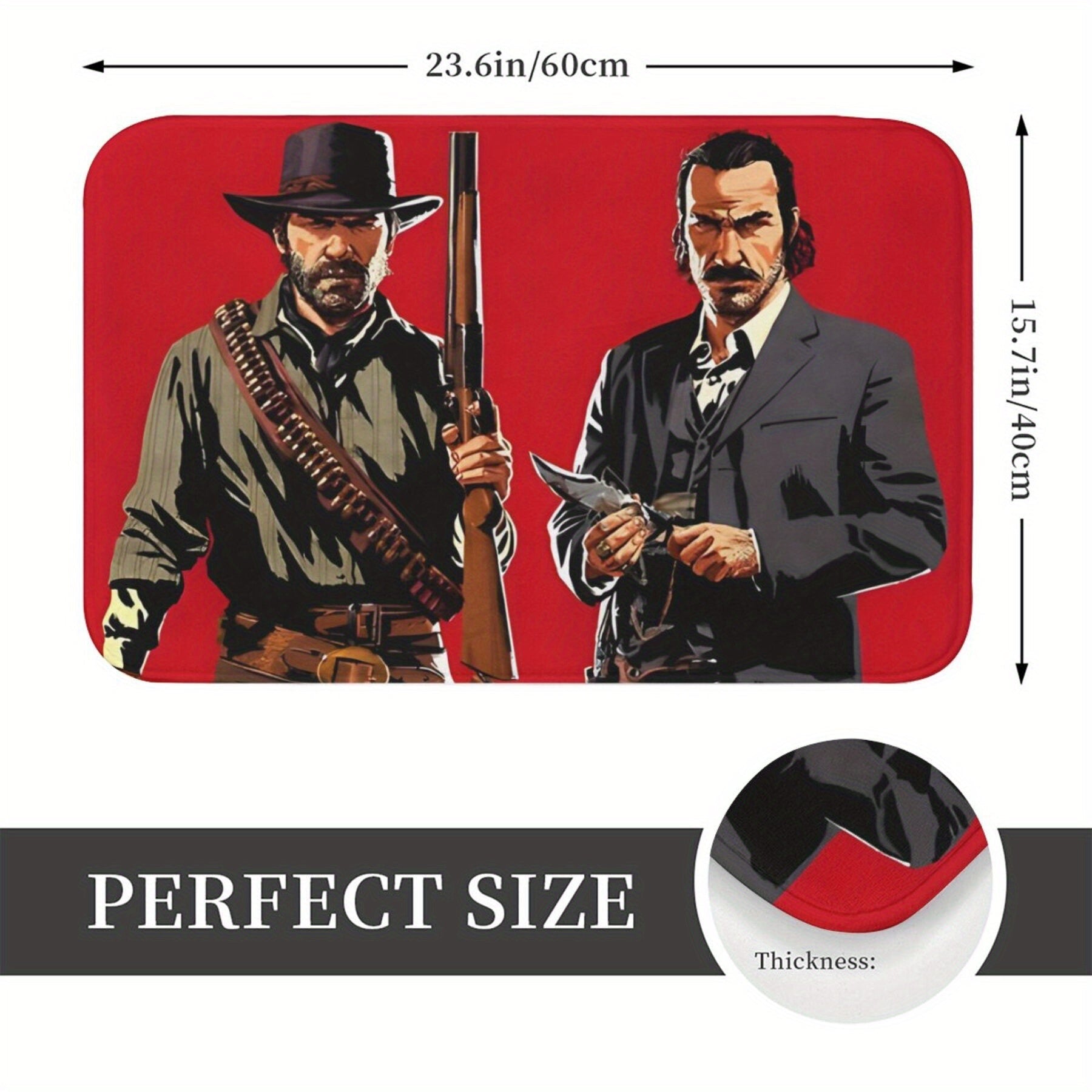 Rectangular Polyester Carpet with Character Design Non-Slip Balcony Rug