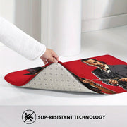 Rectangular Polyester Carpet with Character Design Non-Slip Balcony Rug