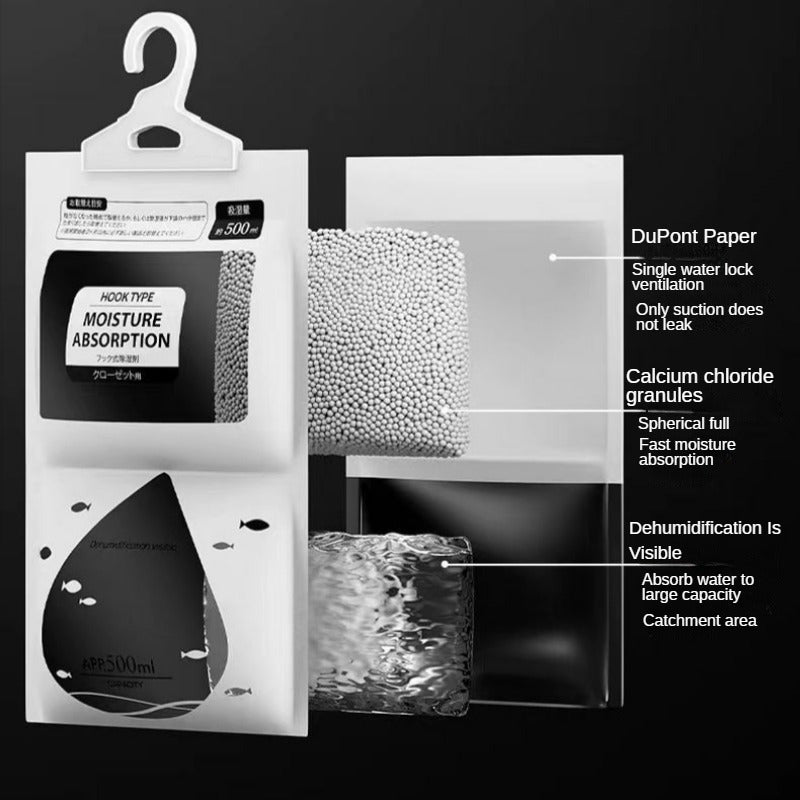 4-Pc Moisture Absorber Bags Non-Electric Dehumidifier Pouches Closet Odor Eliminator