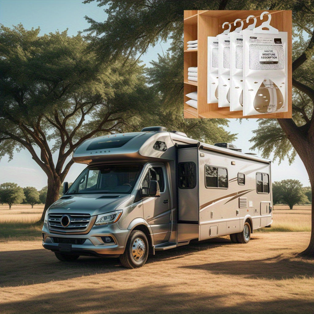 4-Pc Moisture Absorber Bags Non-Electric Dehumidifier Pouches Closet Odor Eliminator