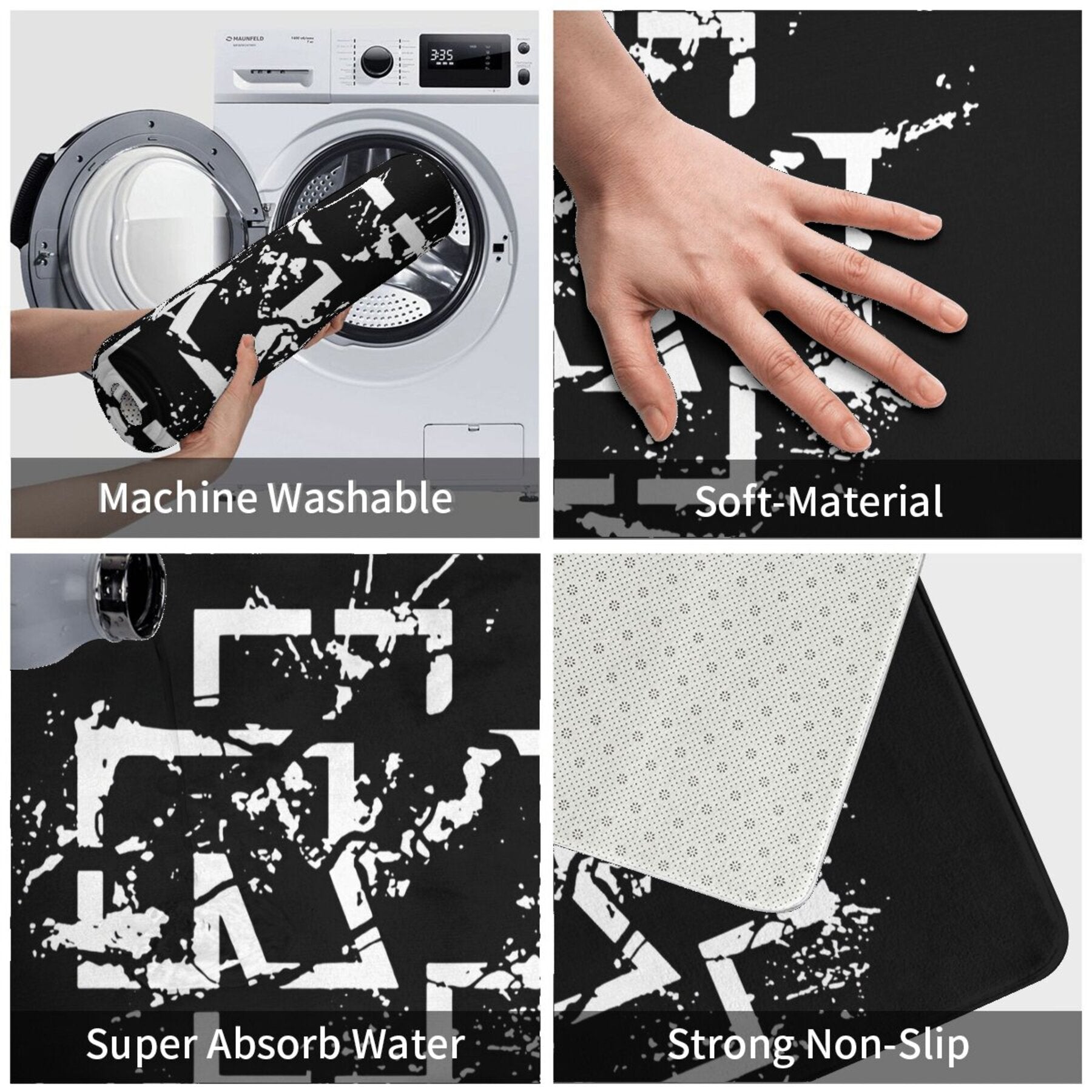 Non-Slip Doormat Entrance Rug Polyester Easy to Clean Home Decor