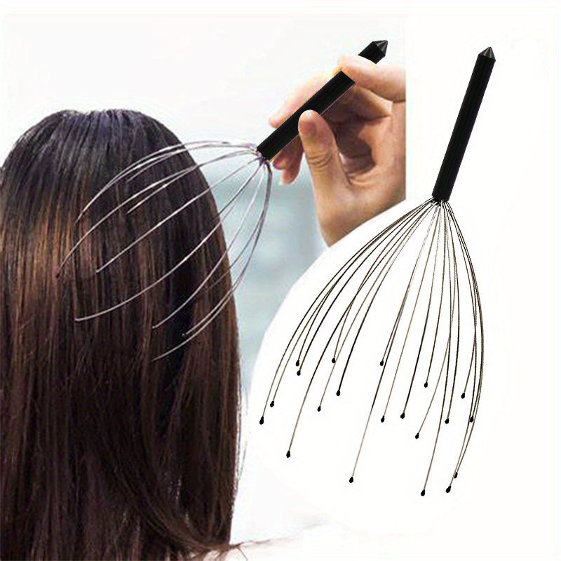 Masajeador de cuero cabelludo de acero inoxidable con 20 crestas para dedos para relajación profunda y regalo