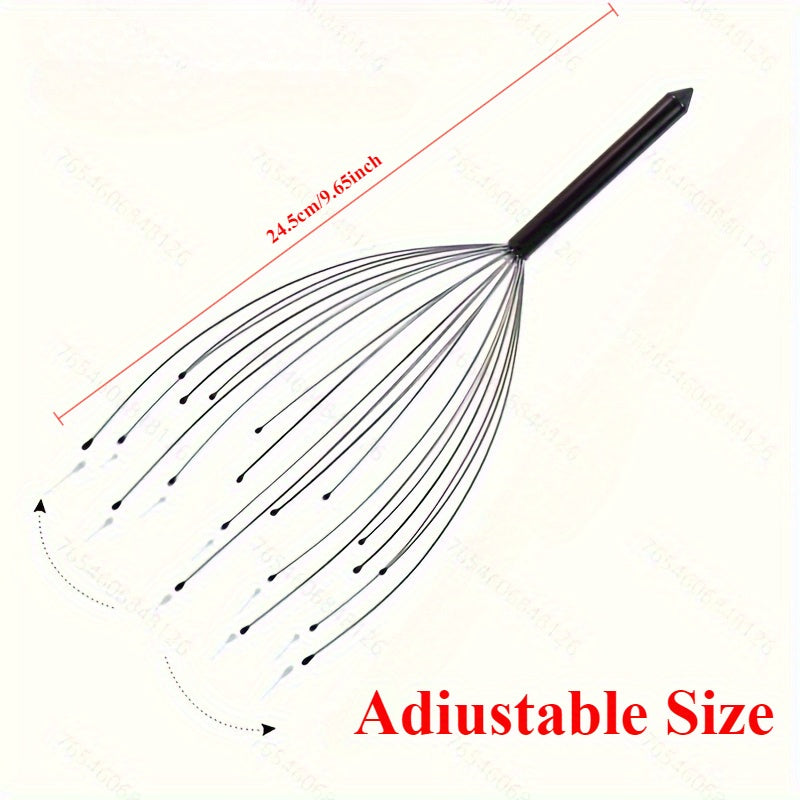 Stainless Steel Scalp Massager with 20 Finger Ridges for Deep Relaxation and Gift