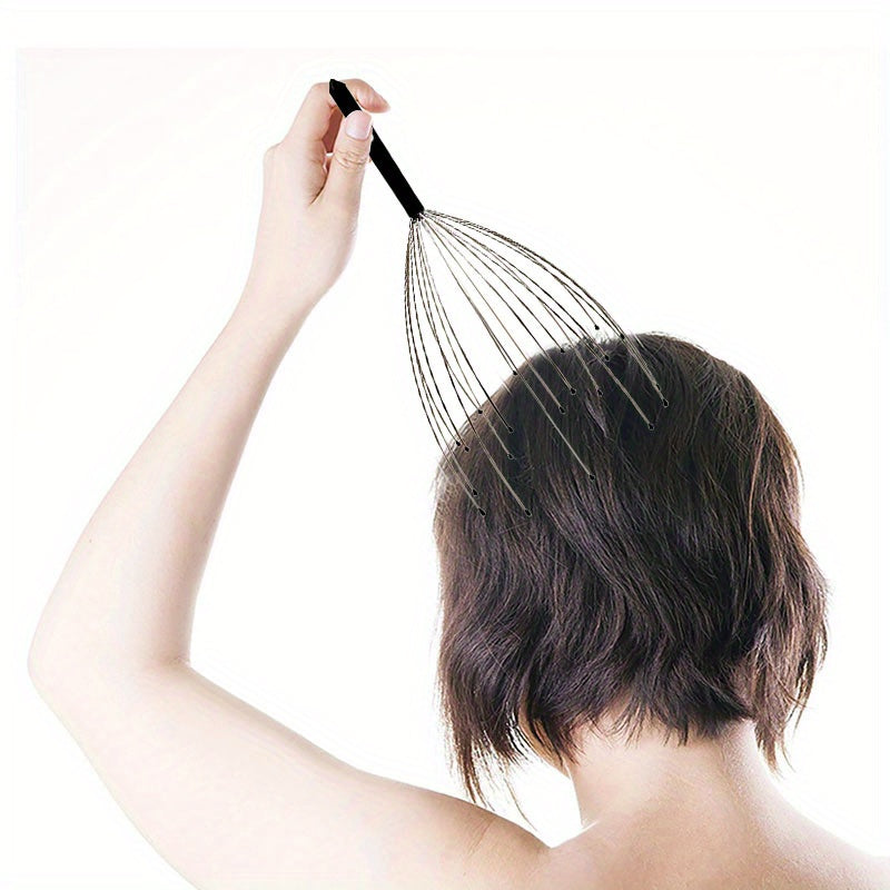 Stainless Steel Scalp Massager with 20 Finger Ridges for Deep Relaxation and Gift