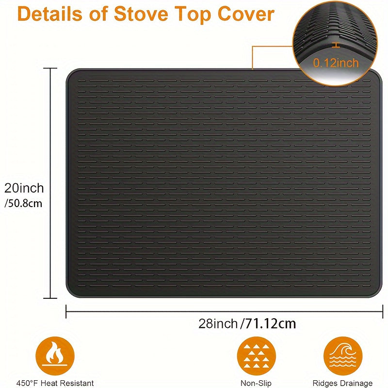 Foldable Silicone Kitchen Countertop Protector for Oven and Cooktops 71cm x 51cm Heat Resistant Non-Slip Mat