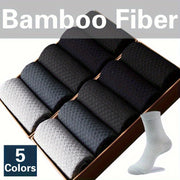 Men's Bamboo Fiber Mid Tube Socks 5 Pairs Casual Business Breathable