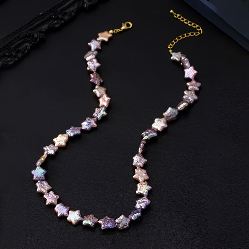 Zarif Barokko Shirin Su Pearl Marjon - Ajoyib Yulduz Shaklidagi Ko'p Rangli Aurora Dizayni, Tabiiy Noaniq Marjonlar, Maxsus Tadbirlar, Qochishlar va O'ylangan 14 Fevral Sovg'asi uchun Ideal, Ajoyib Sovg'a Qutisi bilan Birga Kelaydi