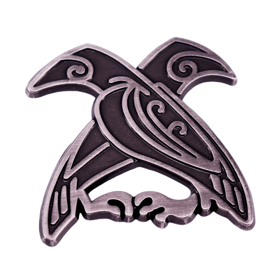 Vintage Punk Style Odin Raven Brooch Metal Mythical Norse Bird Halloween Gothic Gift
