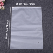 Pack of 10 Clear Frosted Zipper Bags Self-Sealing PVC Pouches for Clothing Storage