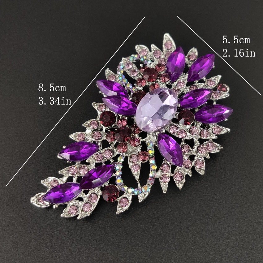 Women’s Rhinestone Brooch Crystal Pin Irregular Shape Luxurious Style