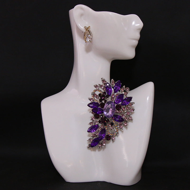 Women’s Rhinestone Brooch Crystal Pin Irregular Shape Luxurious Style