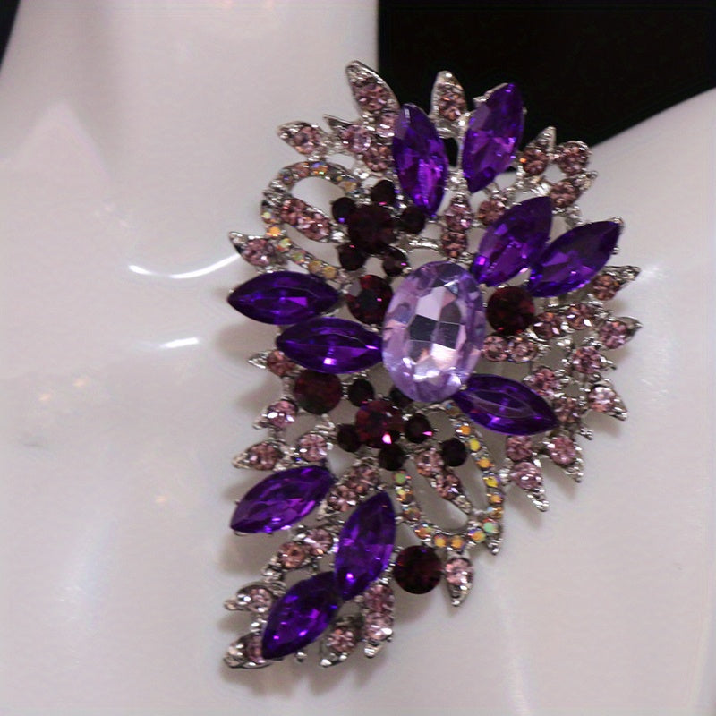 Women’s Rhinestone Brooch Crystal Pin Irregular Shape Luxurious Style