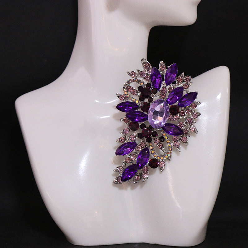 Women’s Rhinestone Brooch Crystal Pin Irregular Shape Luxurious Style