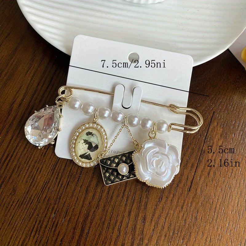 Elegant Rhinestone Brooch Pin for Coats Sweaters and Accessories