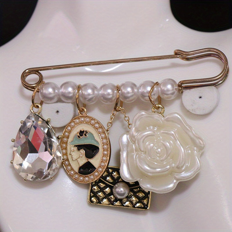 Elegant Rhinestone Brooch Pin for Coats Sweaters and Accessories