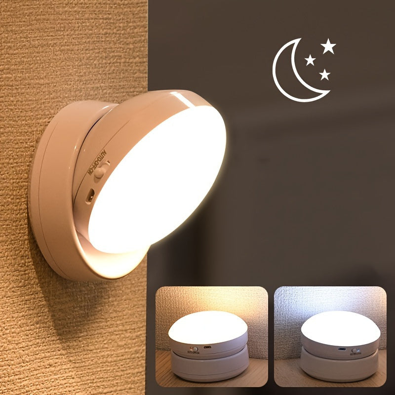 Motion Sensor Night Light with 6 LEDs USB Rechargeable Wall Mount or Handheld