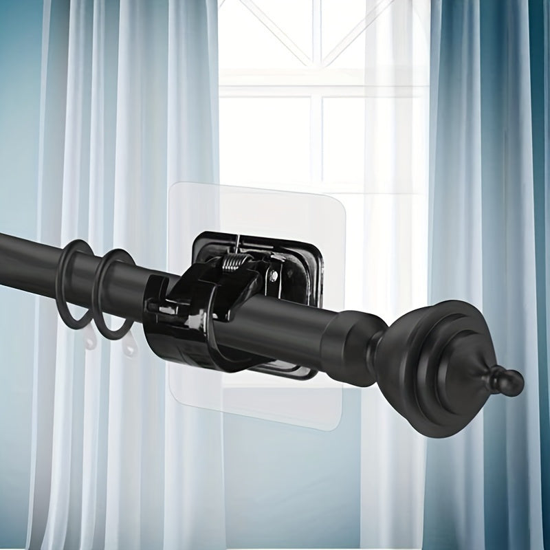 Juego de 4 soportes para cortinas Easy Hang Sin taladro, instalación sin daños