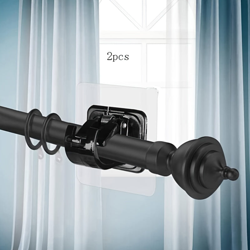 Juego de 4 soportes para cortinas Easy Hang Sin taladro, instalación sin daños