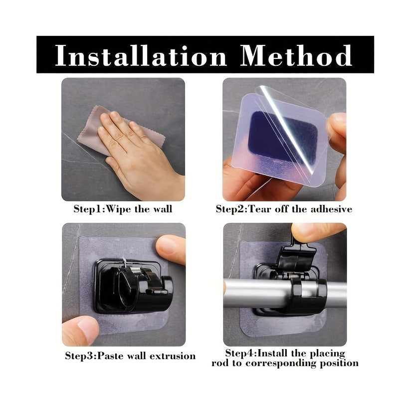 Juego de 4 soportes para cortinas Easy Hang Sin taladro, instalación sin daños