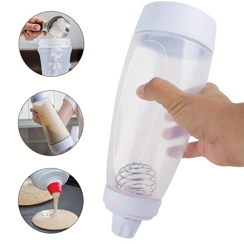 Dispensador manual de masa para panqueques con bola batidora, herramienta de cocina multifunción, plástico resistente