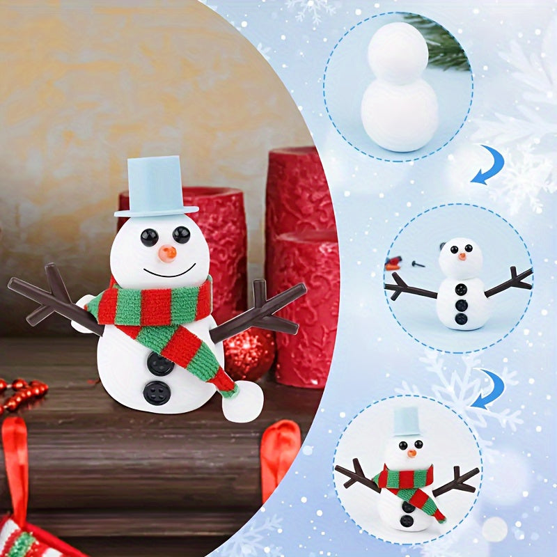 Kit de decoración de arcilla de muñeco de nieve, conjuntos de 11 piezas y 33 piezas, suministros para fiestas navideñas