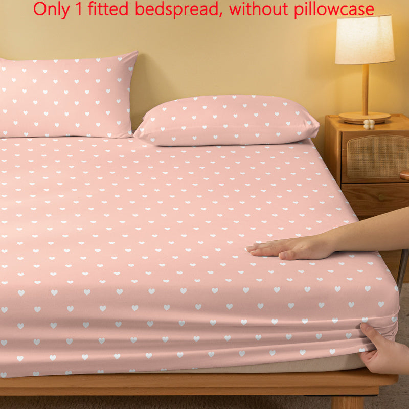 Geometric Heart Pattern Fitted Sheet Made of Soft Brushed Polyester 80-85gsm Under 29cm