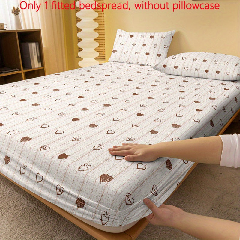 Geometric Heart Pattern Fitted Sheet Made of Soft Brushed Polyester 80-85gsm Under 29cm