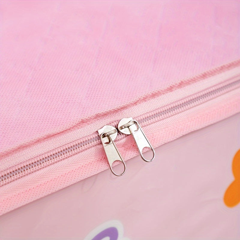 Foldable Travel Organizer Bag with Zipper and Handles Durable Polyester Storage Cube