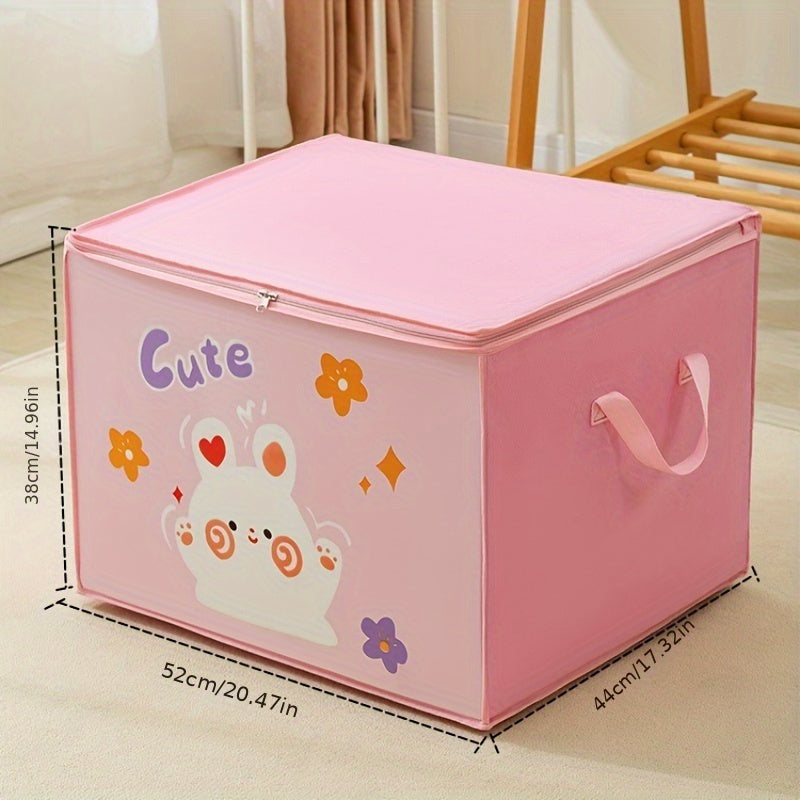 Foldable Travel Organizer Bag with Zipper and Handles Durable Polyester Storage Cube