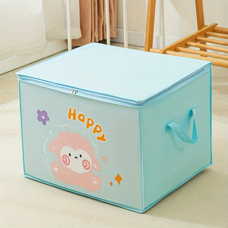 Foldable Travel Organizer Bag with Zipper and Handles Durable Polyester Storage Cube