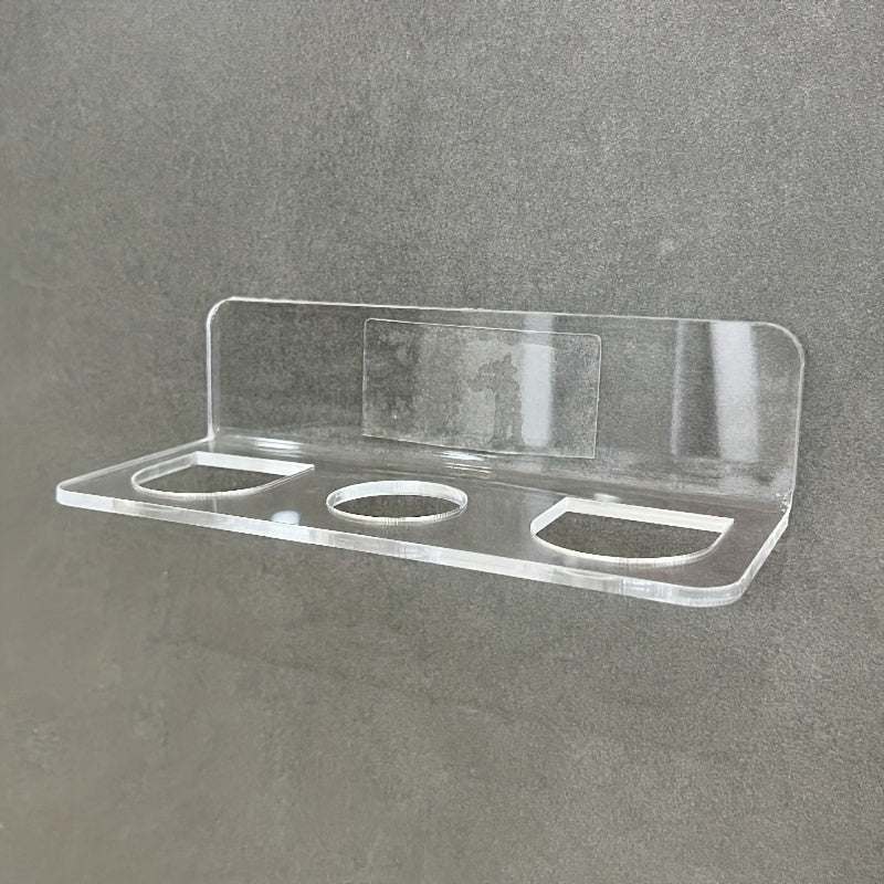 Wall-Mounted Clear Acrylic Bathroom Comb Holder for Hair Brushes and Toiletries