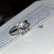 Moissanite Solitaire Ring 925 Sterling Silver Gold Plated Ocean Classic Wedding Engagement