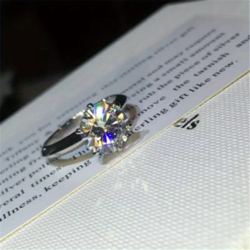 Moissanite Solitaire Ring 925 Sterling Silver Gold Plated Ocean Classic Wedding Engagement
