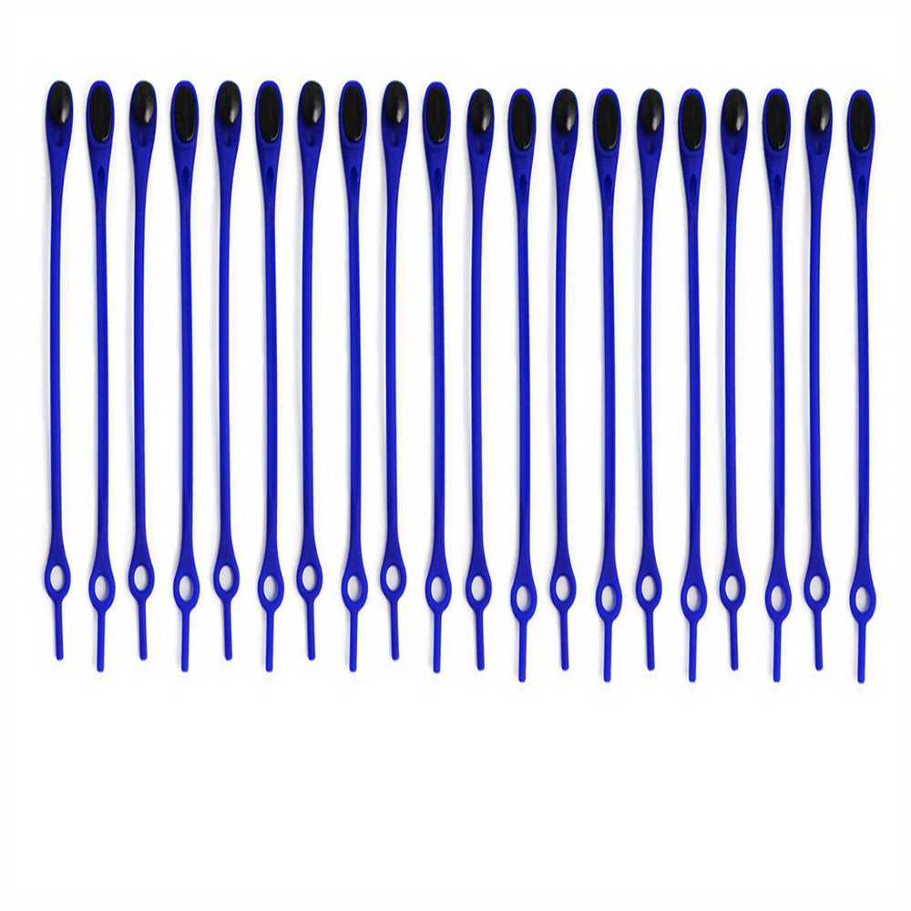 20 Pcs No-Tie Silicone Elastic Shoelaces for Sports Shoes Colorful