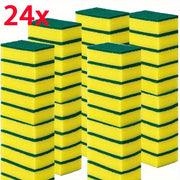 24-Pack High-Absorbency Kitchen Sponges Dual-Layer Durable Cleaning Scrub Pads
