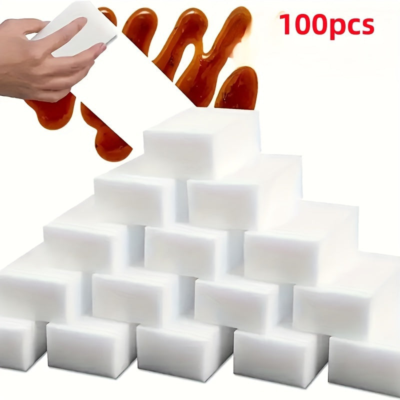 100 Pieces Melamine Foam Magic Wipe Sponges for Kitchen Bathroom Cleaning