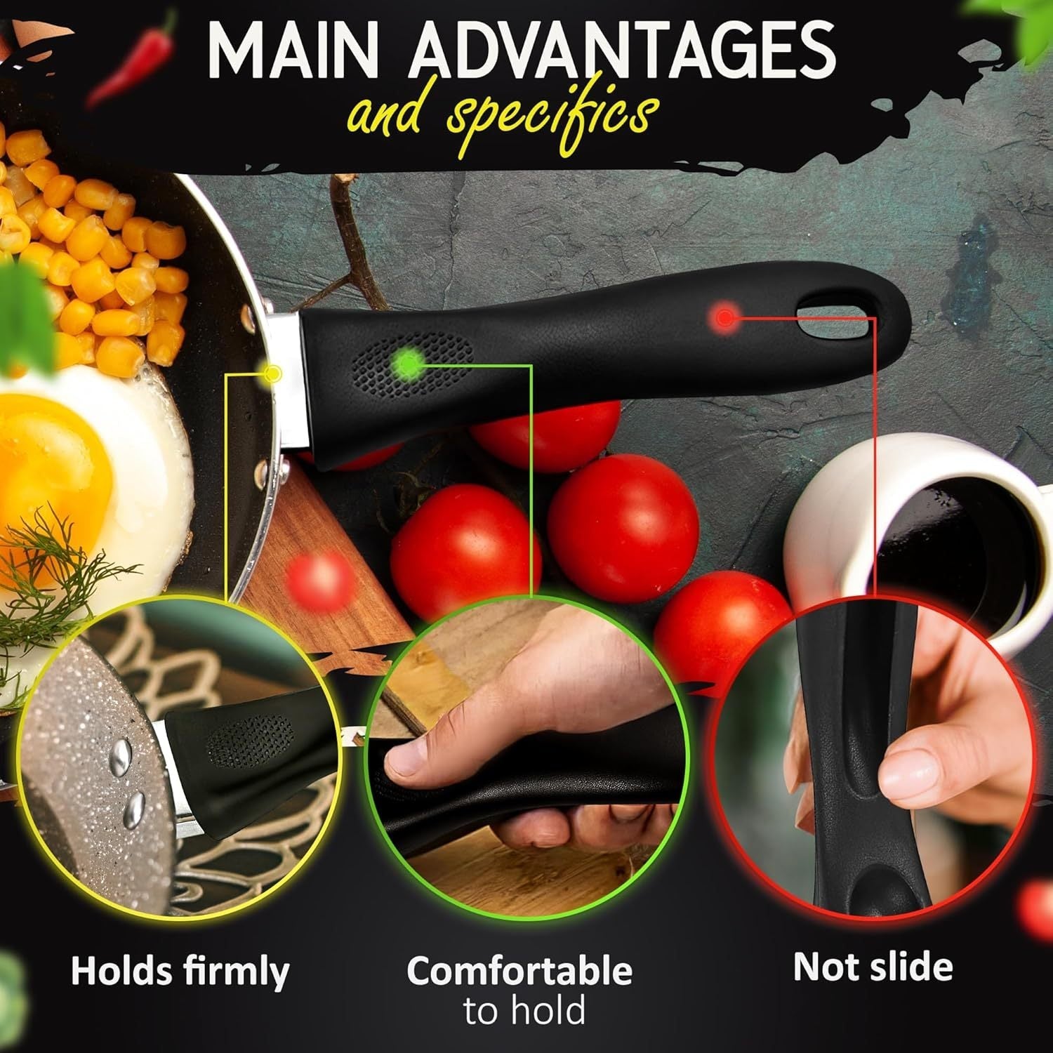 Silicone Cookware Handle Set Replacement Grips for Pots and Pans Easy to Clean