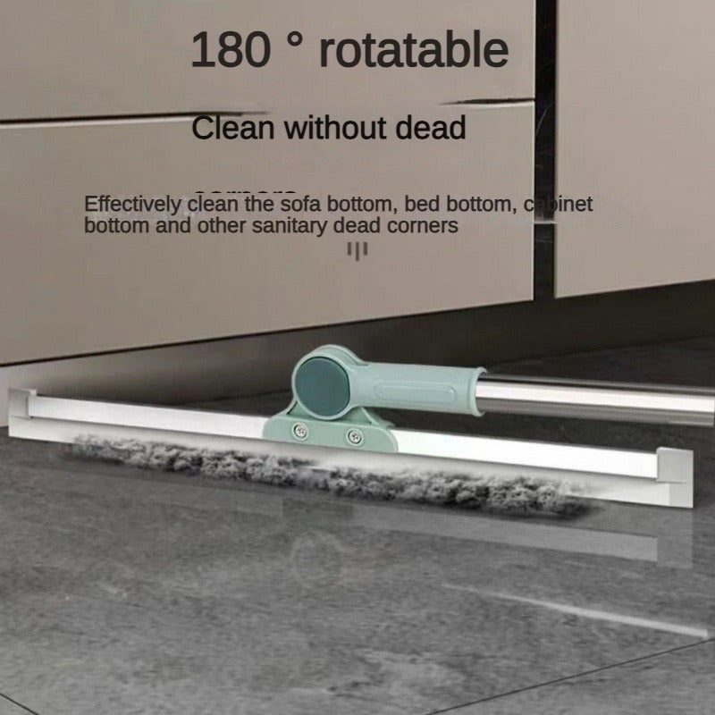 Triple-Action Silicone Broom with Flexible Strip and Metal Handle for Multi-Surface Cleaning