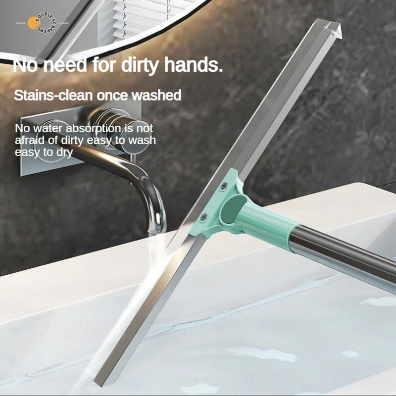Тройное действие силиконовой метлы с гибкой полосой и металлической ручкой для очистки различных поверхностей