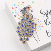 Elegant Alloy Brooch with Rhinestones and Peacock Feather for Dresses and Sweaters