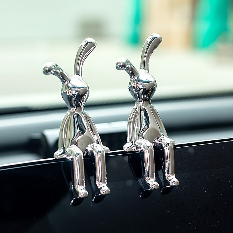 Silver-Plated Resin Rabbit Ornaments for Home Decor Easter Gift