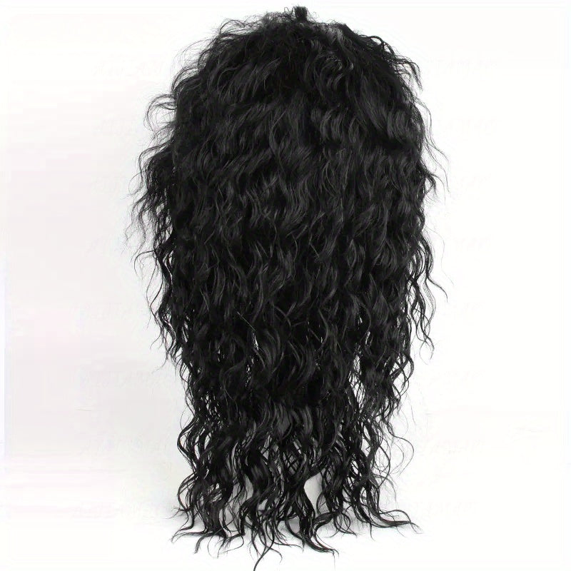 Men's Rocker Style Curly Wig Synthetic Fiber for Cosplay Parties Halloween