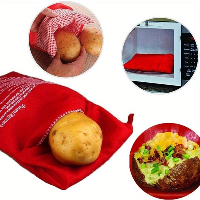 Bolsa de nylon apta para microondas para cocinar, para papas asadas y maíz, bolsa lavable para guarniciones